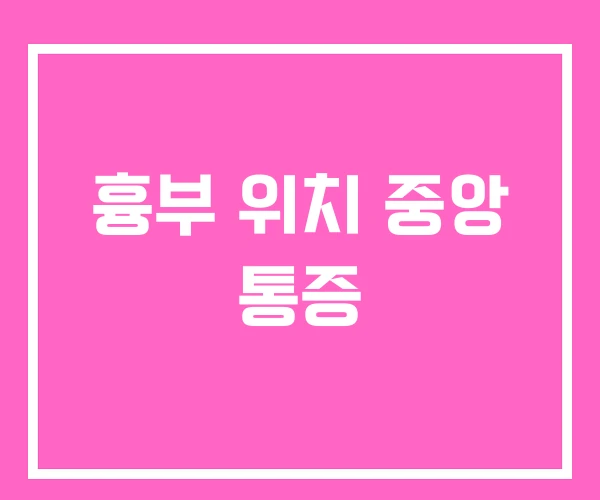 흉부 위치 중앙 통증 흉부 위치 중앙 통증