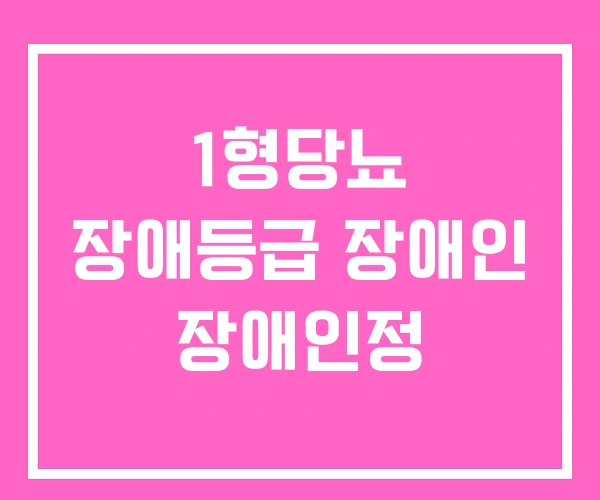 1형당뇨 장애등급 장애인 장애인정 1형당뇨 장애등급 장애인 장애인정