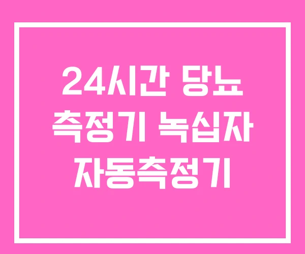24시간 당뇨 측정기 녹십자 자동측정기
