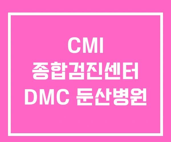 CMI 종합검진센터 DMC 둔산병원 CMI 종합검진센터 DMC 둔산병원