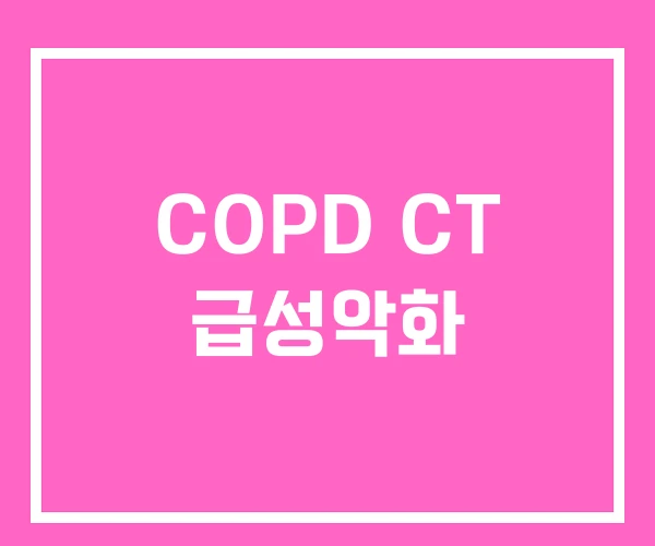 COPD CT 급성악화