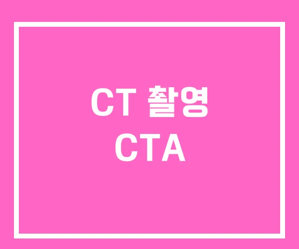 CT 촬영 CTA