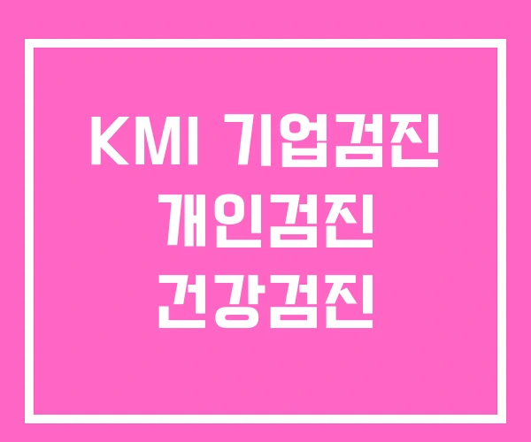 KMI 기업검진 개인검진 건강검진