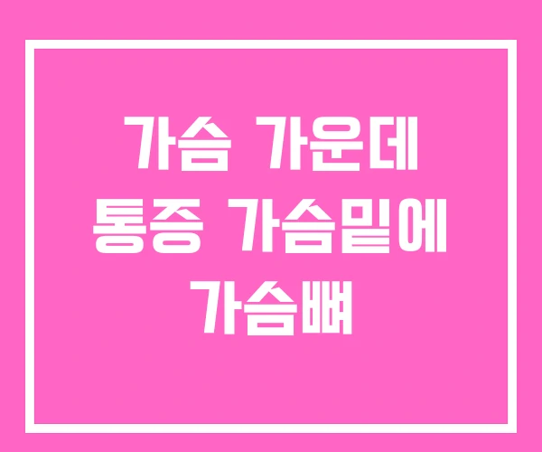가슴 가운데 통증 가슴밑에 가슴뼈 가슴 가운데 통증 가슴밑에 가슴뼈