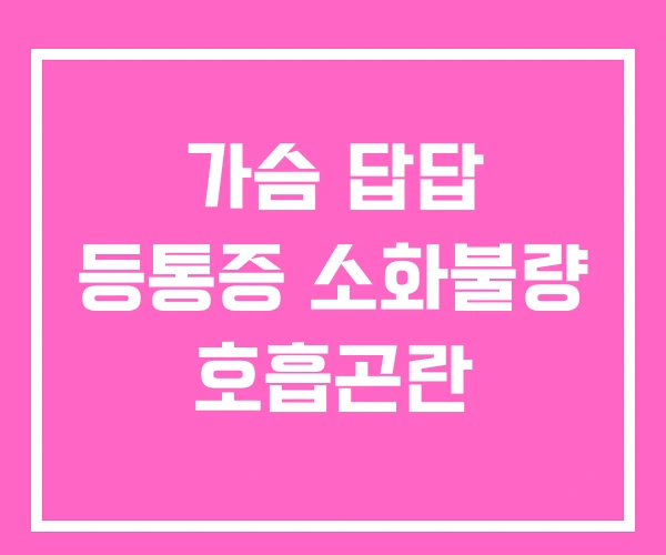 가슴 답답 등통증 소화불량 호흡곤란