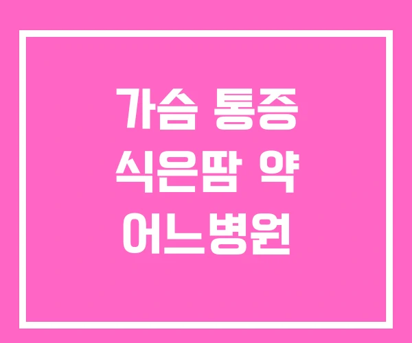 가슴 통증 식은땀 약 어느병원 가슴 통증 식은땀 약 어느병원