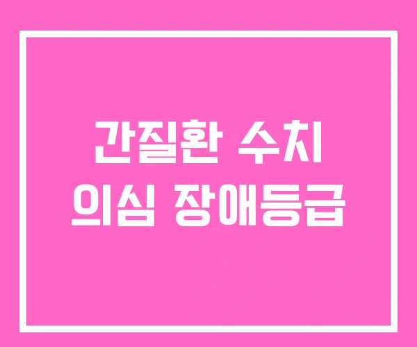 간질환 수치 의심 장애등급