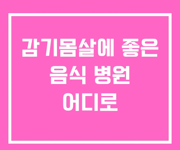 감기몸살에 좋은 음식 병원 어디로 감기몸살에 좋은 음식 병원 어디로