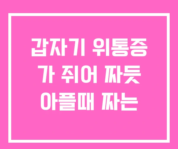 갑자기 위통증 가 쥐어 짜듯 아플때 짜는 갑자기 위통증 가 쥐어 짜듯 아플때 짜는