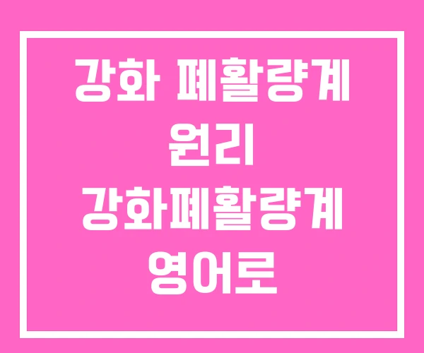 강화 폐활량계 원리 강화폐활량계 영어로