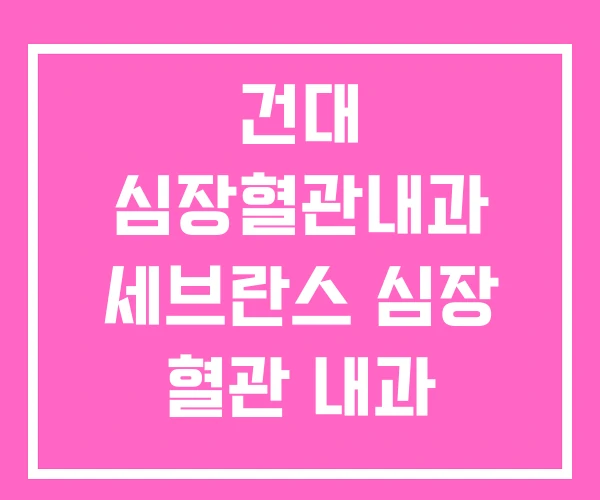 건대 심장혈관내과 세브란스 심장 혈관 내과