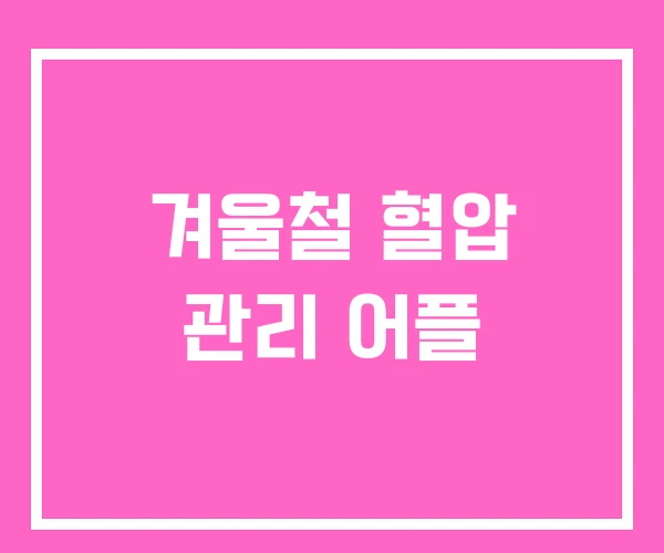 겨울철 혈압 관리 어플