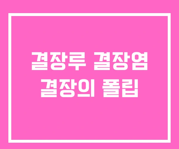 결장루 결장염 결장의 폴립