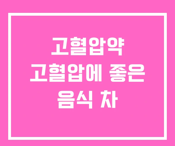 고혈압약 고혈압에 좋은 음식 차 고혈압약 고혈압에 좋은 음식 차