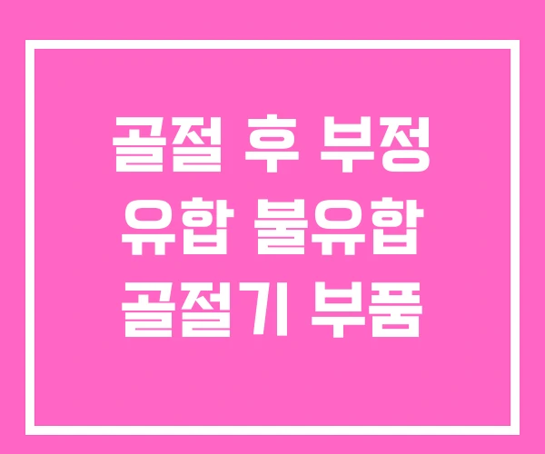 골절 후 부정 유합 불유합 골절기 부품