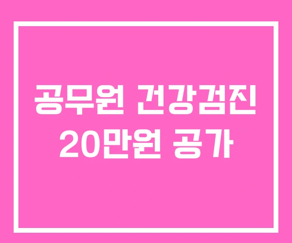 공무원 건강검진 20만원 공가