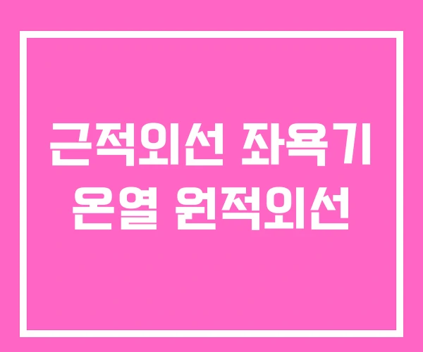 근적외선 좌욕기 온열 원적외선 근적외선 좌욕기 온열 원적외선
