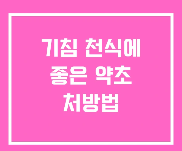 기침 천식에 좋은 약초 처방법 기침 천식에 좋은 약초 처방법
