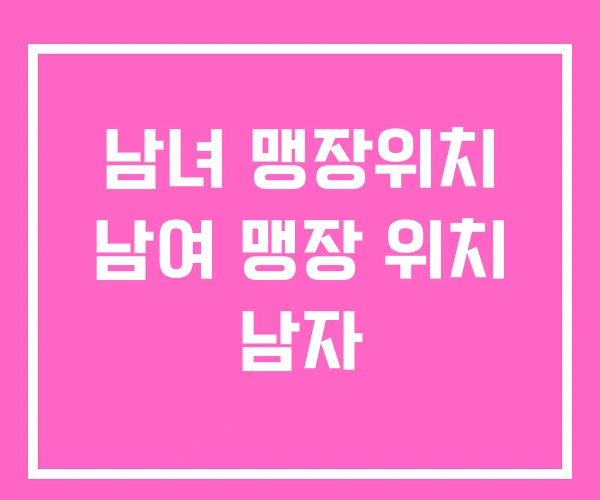 남녀 맹장위치 남여 맹장 위치 남자