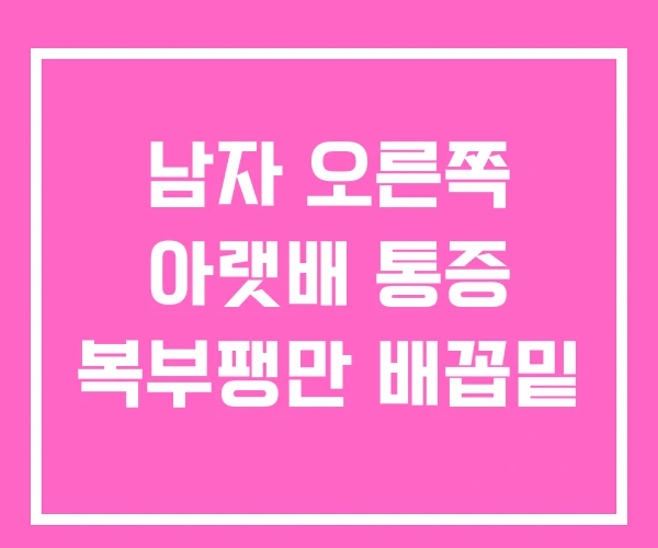 남자 오른쪽 아랫배 통증 복부팽만 배꼽밑 남자 오른쪽 아랫배 통증 복부팽만 배꼽밑