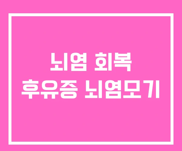 뇌염 회복 후유증 뇌염모기 뇌염 회복 후유증 뇌염모기