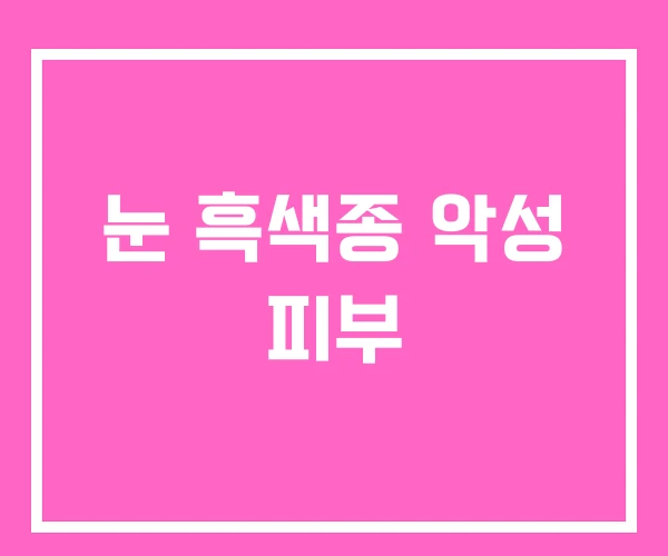 눈 흑색종 악성 피부 눈 흑색종 악성 피부