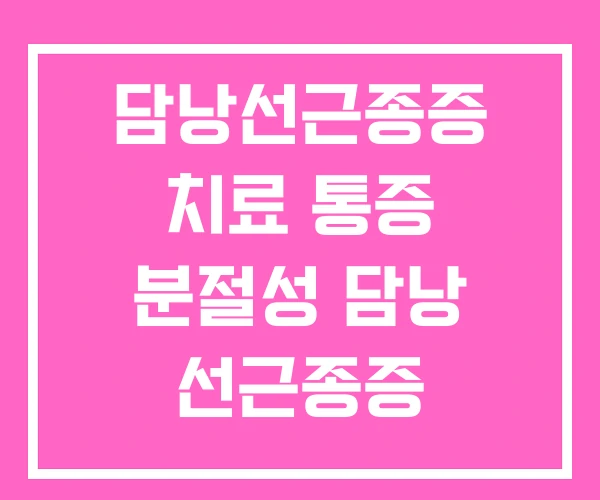담낭선근종증 치료 통증 분절성 담낭 선근종증