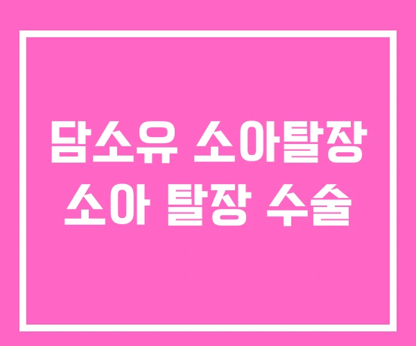 담소유 소아탈장 소아 탈장 수술