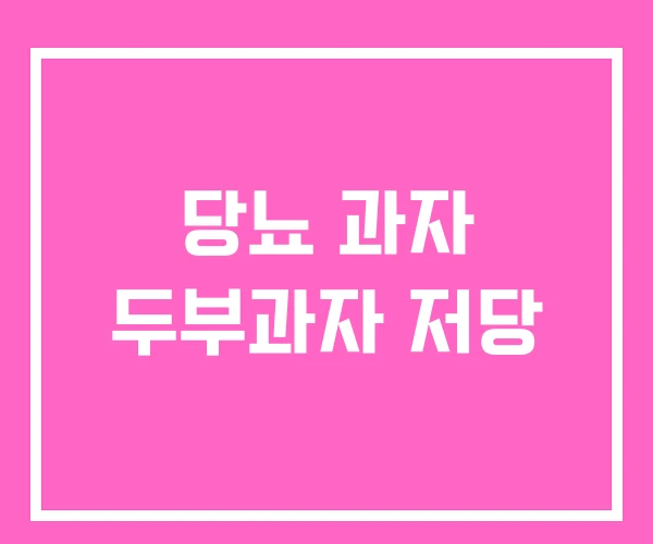 당뇨 과자 두부과자 저당