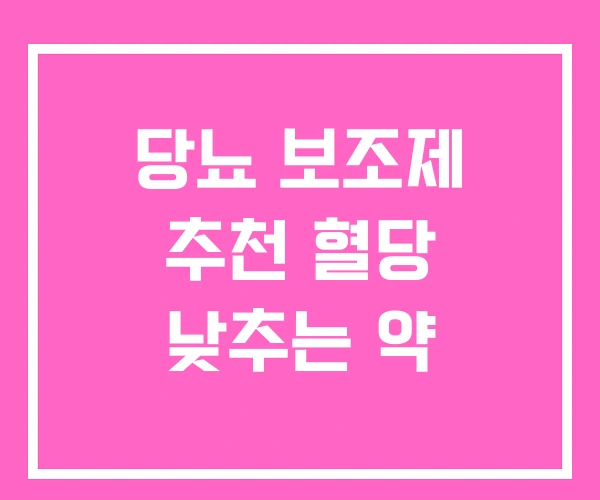 당뇨 보조제 추천 혈당 낮추는 약 당뇨 보조제 추천 혈당 낮추는 약