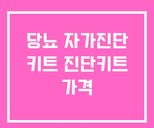 당뇨 자가진단 키트 진단키트 가격 당뇨 자가진단 키트 진단키트 가격