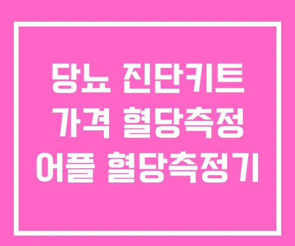 당뇨 진단키트 가격 혈당측정 어플 혈당측정기