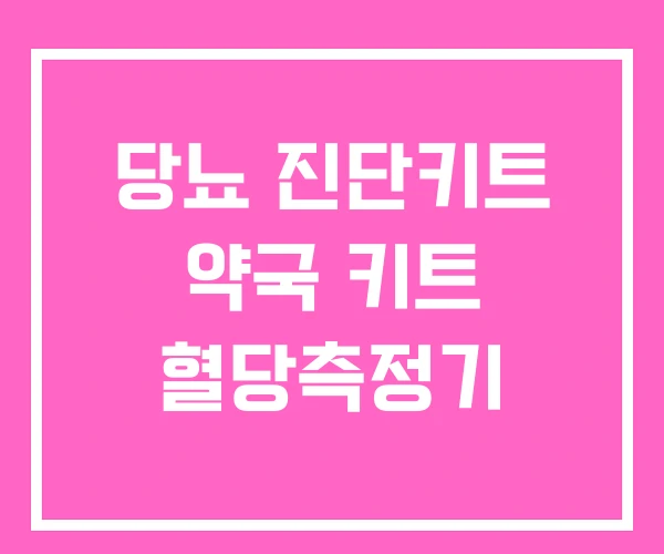 당뇨 진단키트 약국 키트 혈당측정기