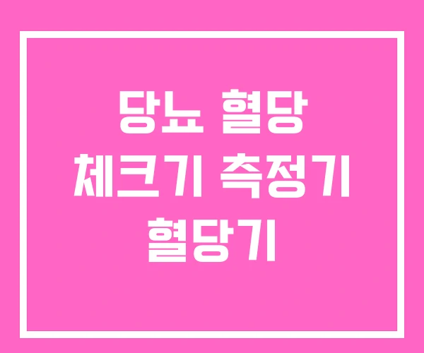 당뇨 혈당 체크기 측정기 혈당기