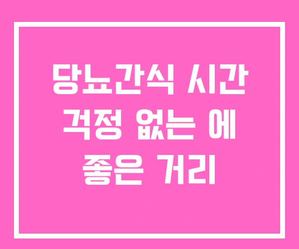 당뇨간식 시간 걱정 없는 에 좋은 거리