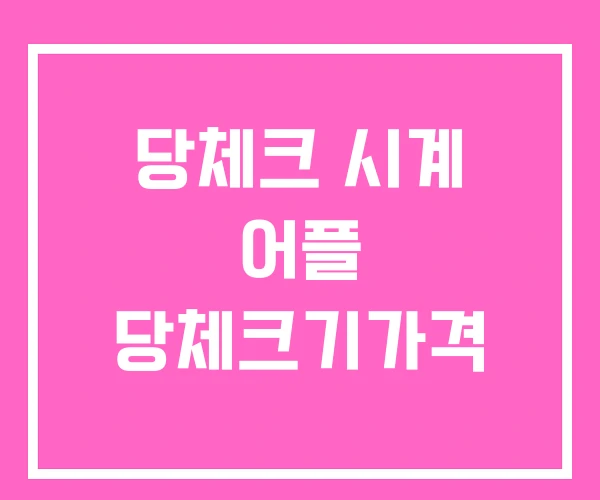 당체크 시계 어플 당체크기가격