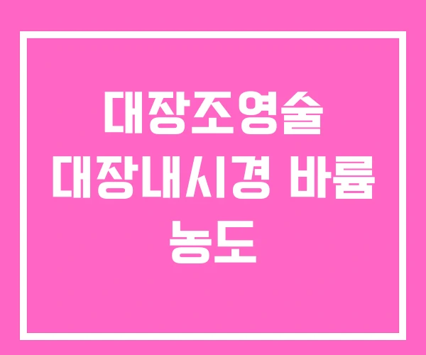 대장조영술 대장내시경 바륨 농도