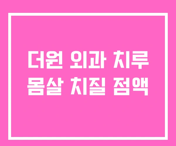 더원 외과 치루 몸살 치질 점액