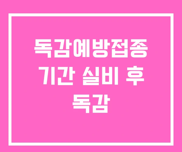 독감예방접종 기간 실비 후 독감