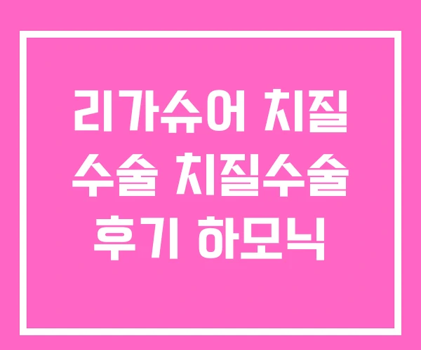 리가슈어 치질 수술 치질수술 후기 하모닉