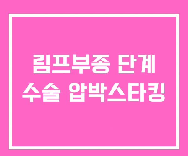 림프부종 단계 수술 압박스타킹