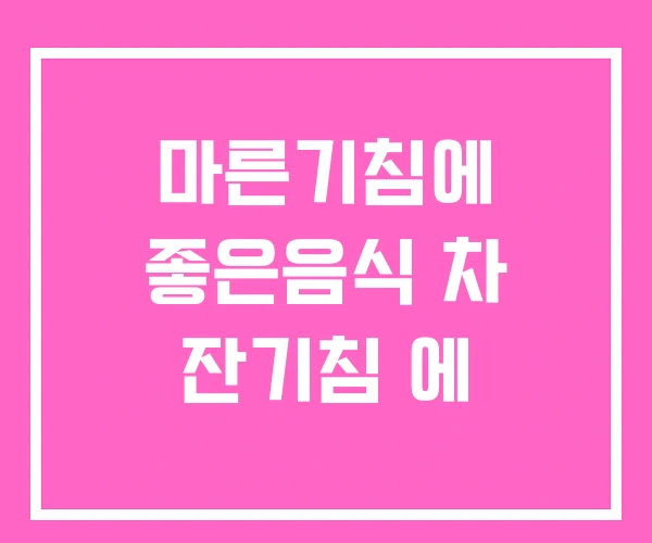 마른기침에 좋은음식 차 잔기침 에