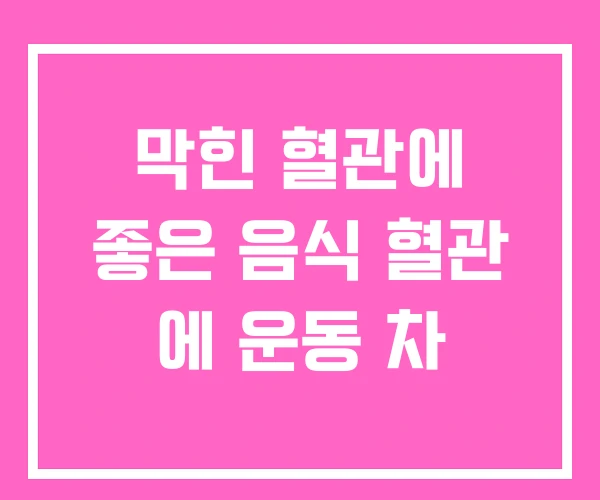 막힌 혈관에 좋은 음식 혈관 에 운동 차