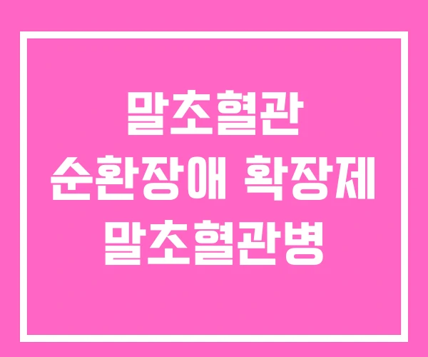 말초혈관 순환장애 확장제 말초혈관병