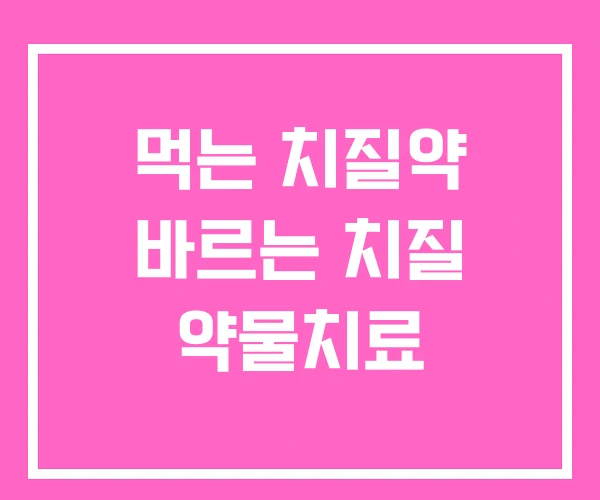 먹는 치질약 바르는 치질 약물치료