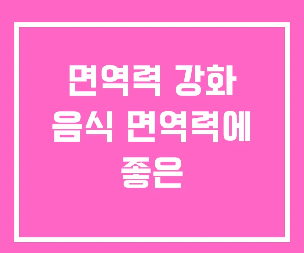 면역력 강화 음식 면역력에 좋은