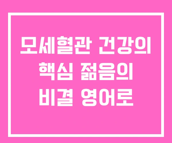 모세혈관 건강의 핵심 젊음의 비결 영어로