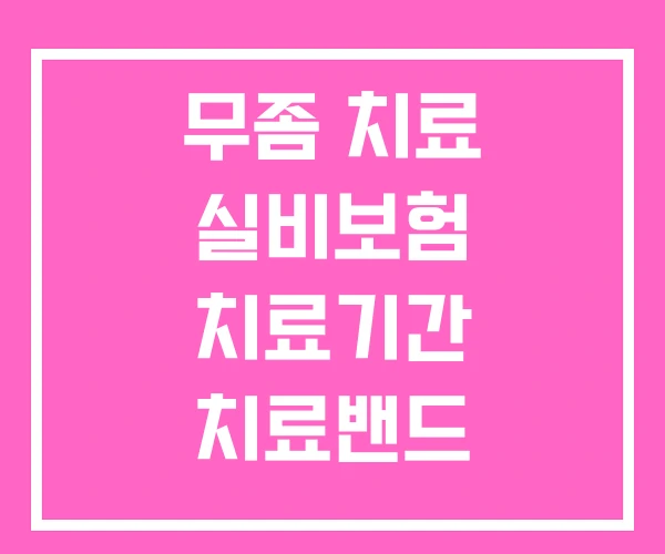 무좀 치료 실비보험 치료기간 치료밴드