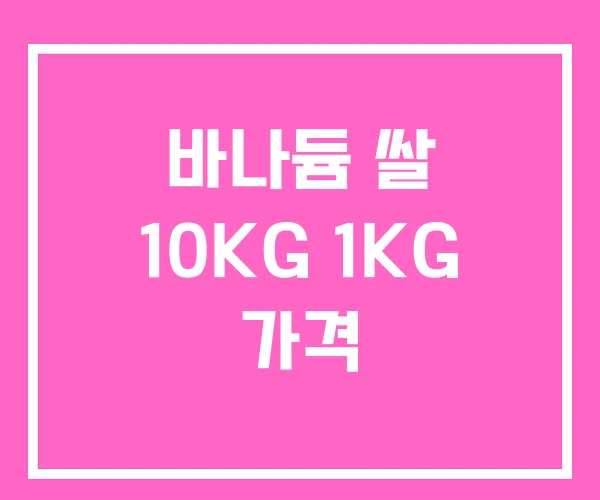 바나듐 쌀 10KG 1KG 가격