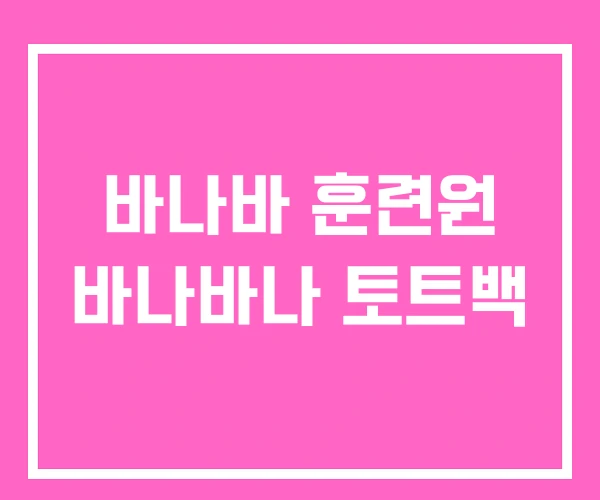 바나바 훈련원 바나바나 토트백